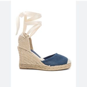 Jeffrey Campbell Adorra Sandal in Blue Punched Suede